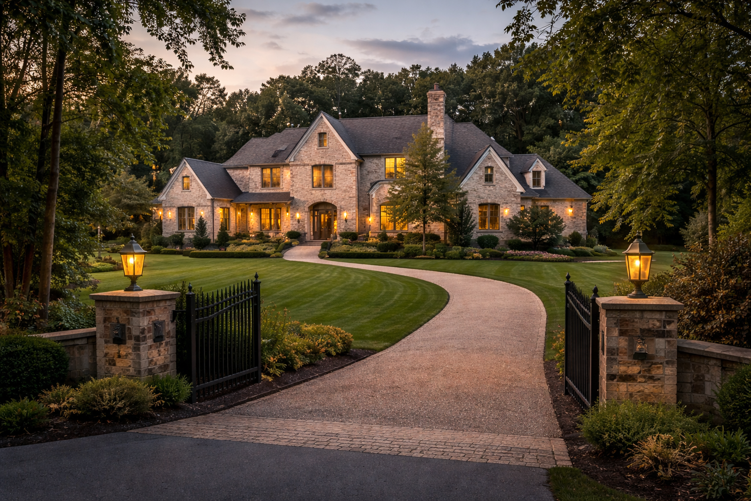 Luxury residential street in North Atlanta — Alpharetta and Milton comparison